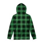 Black And Green Tartan Pattern Print Pullover Hoodie