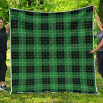 Black And Green Tartan Pattern Print Quilt