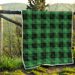 Black And Green Tartan Pattern Print Quilt