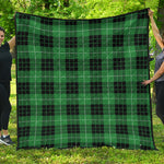 Black And Green Tartan Pattern Print Quilt