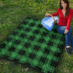 Black And Green Tartan Pattern Print Quilt