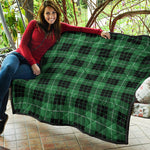 Black And Green Tartan Pattern Print Quilt