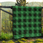 Black And Green Tartan Pattern Print Quilt