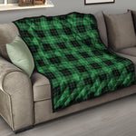 Black And Green Tartan Pattern Print Quilt