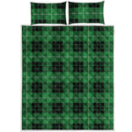 Black And Green Tartan Pattern Print Quilt Bed Set