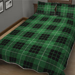 Black And Green Tartan Pattern Print Quilt Bed Set