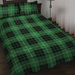 Black And Green Tartan Pattern Print Quilt Bed Set