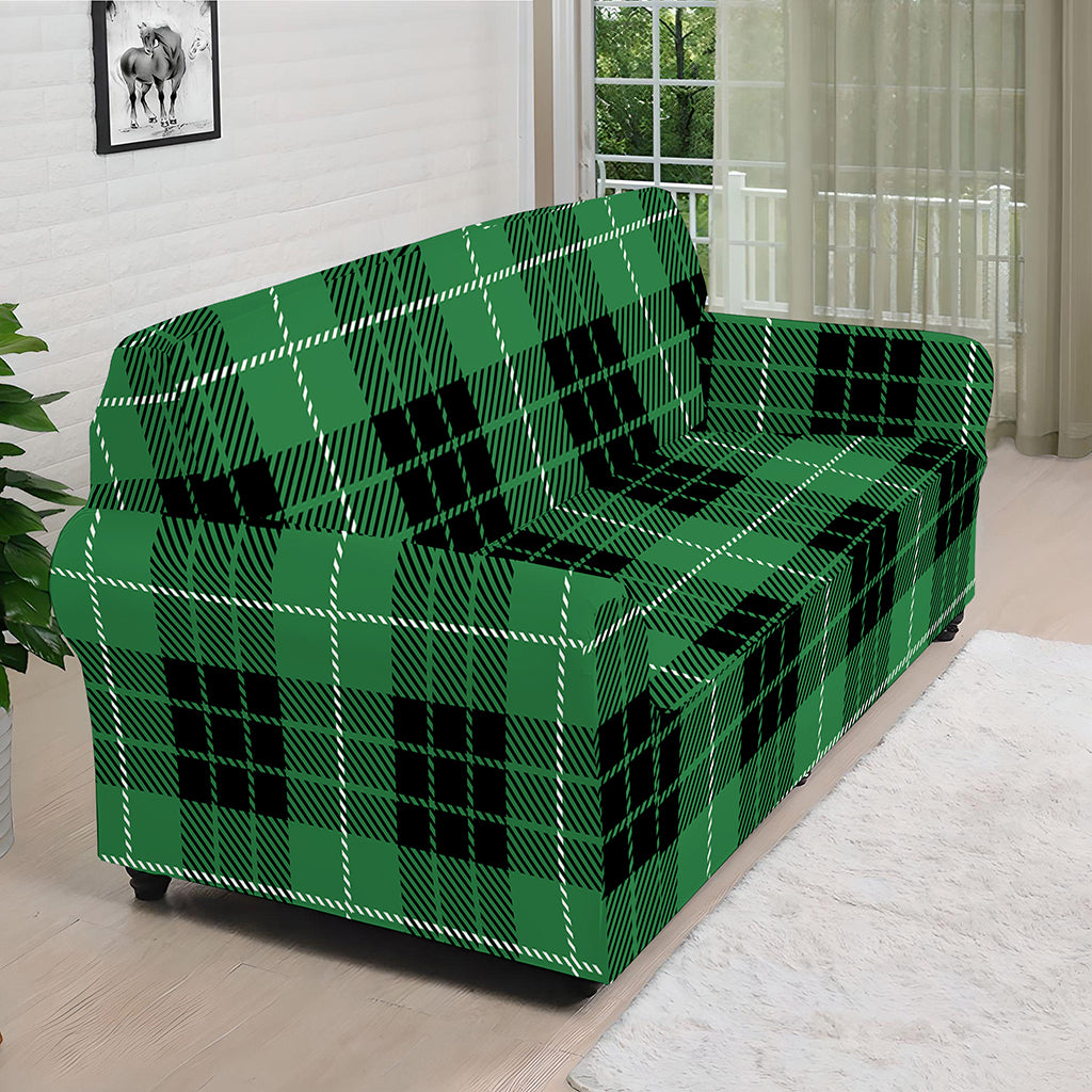Black And Green Tartan Pattern Print Sofa Cover