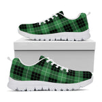 Black And Green Tartan Pattern Print White Sneakers