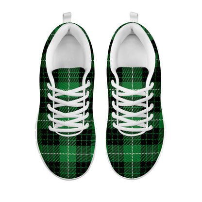 Black And Green Tartan Pattern Print White Sneakers