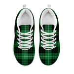 Black And Green Tartan Pattern Print White Sneakers