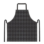 Black And Grey Argyle Pattern Print Apron