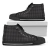 Black And Grey Argyle Pattern Print Black High Top Shoes