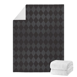 Black And Grey Argyle Pattern Print Blanket