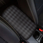 Black And Grey Argyle Pattern Print Car Center Console Cover