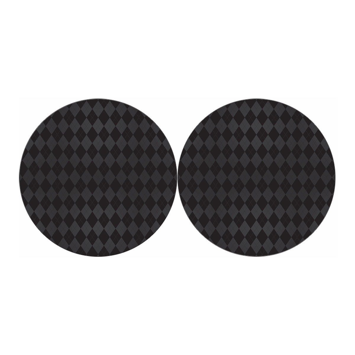 Black And Grey Argyle Pattern Print Car Coasters