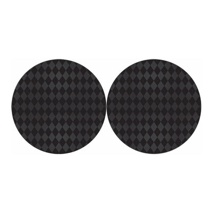 Black And Grey Argyle Pattern Print Car Coasters