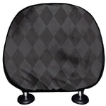 Black And Grey Argyle Pattern Print Car Headrest Covers