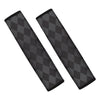 Black And Grey Argyle Pattern Print Car Seat Belt Covers