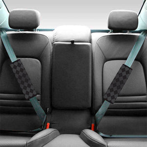 Black And Grey Argyle Pattern Print Car Seat Belt Covers