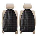 Black And Grey Argyle Pattern Print Car Seat Organizers