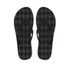 Black And Grey Argyle Pattern Print Flip Flops