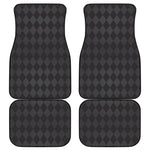 Black And Grey Argyle Pattern Print Front and Back Car Floor Mats