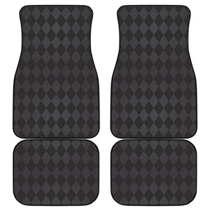 Black And Grey Argyle Pattern Print Front and Back Car Floor Mats