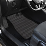 Black And Grey Argyle Pattern Print Front and Back Car Floor Mats