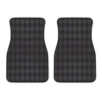 Black And Grey Argyle Pattern Print Front Car Floor Mats