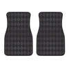 Black And Grey Argyle Pattern Print Front Car Floor Mats