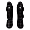 Black And Grey Argyle Pattern Print Muay Thai Shin Guards