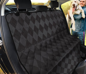 Black And Grey Argyle Pattern Print Pet Car Back Seat Cover