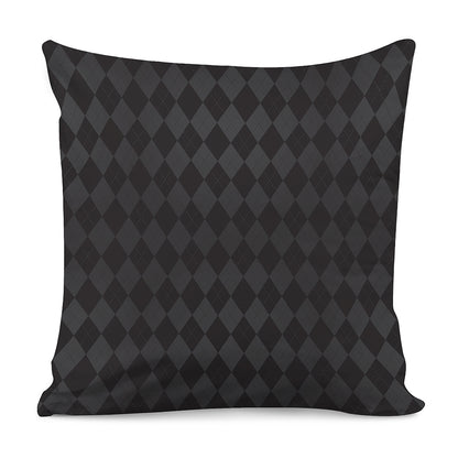 Black And Grey Argyle Pattern Print Pillow Cover