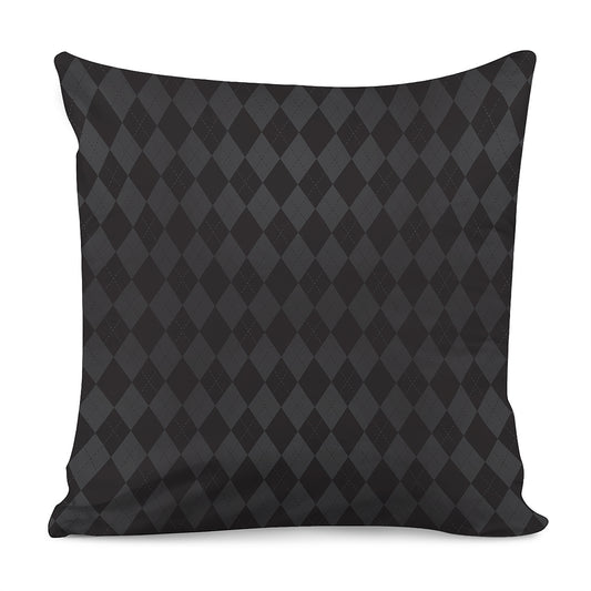 Black And Grey Argyle Pattern Print Pillow Cover