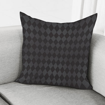 Black And Grey Argyle Pattern Print Pillow Cover
