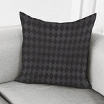 Black And Grey Argyle Pattern Print Pillow Cover