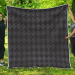 Black And Grey Argyle Pattern Print Quilt