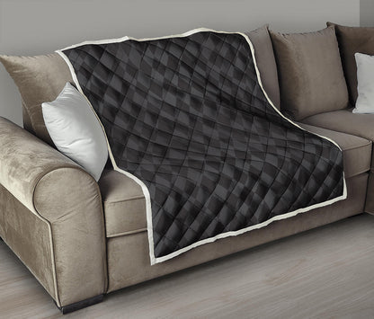 Black And Grey Argyle Pattern Print Quilt