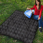 Black And Grey Argyle Pattern Print Quilt