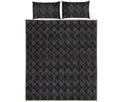 Black And Grey Argyle Pattern Print Quilt Bed Set