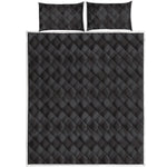 Black And Grey Argyle Pattern Print Quilt Bed Set