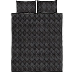 Black And Grey Argyle Pattern Print Quilt Bed Set