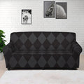 Black And Grey Argyle Pattern Print Sofa Cover