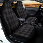 Black And Grey Argyle Pattern Print Universal Fit Car Seat Covers