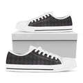 Black And Grey Argyle Pattern Print White Low Top Sneakers