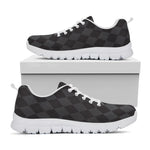 Black And Grey Argyle Pattern Print White Sneakers