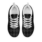 Black And Grey Argyle Pattern Print White Sneakers