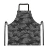 Black And Grey Camouflage Print Apron