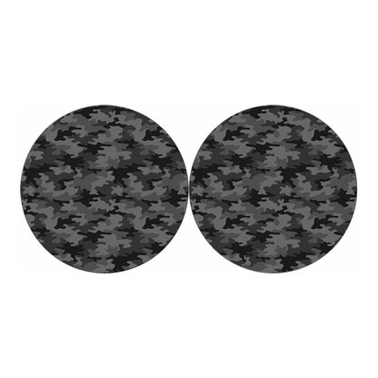 Black And Grey Camouflage Print Car Coasters